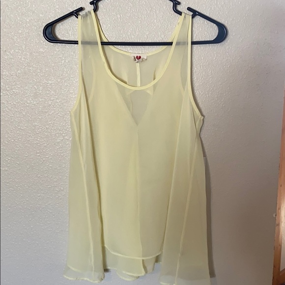 Yellow, sheer, flowy tank top - Picture 1 of 2